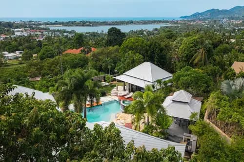 Private Villa mit 3 Schlafzimmern, Felsenpool, Whirlpool und Meerblick in Bophut