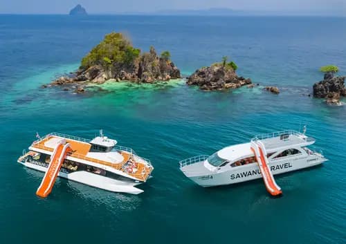 Phi Phi ,Maya & Pileh:Power Catamaran Day Trip-All Exculsive