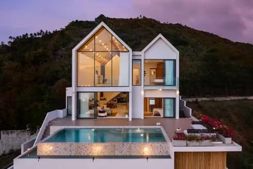 Villa Soma Koh Samui 3 Schlafzimmer Sunset Sea View Pool Villa in Nathon mit Infinity-Pool
